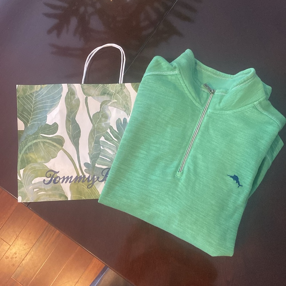 Tommy Bahama XL green Tobago Bay Half-Zip Sweatshirt